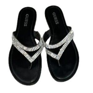NWOT GUESS Rhinestone Thong Sandal Flip Flops - Size 6